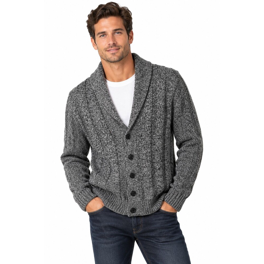 Men's Jos A Bank Wool Shawl Collar Cardigan Sweater Size XXL Elbow Patches